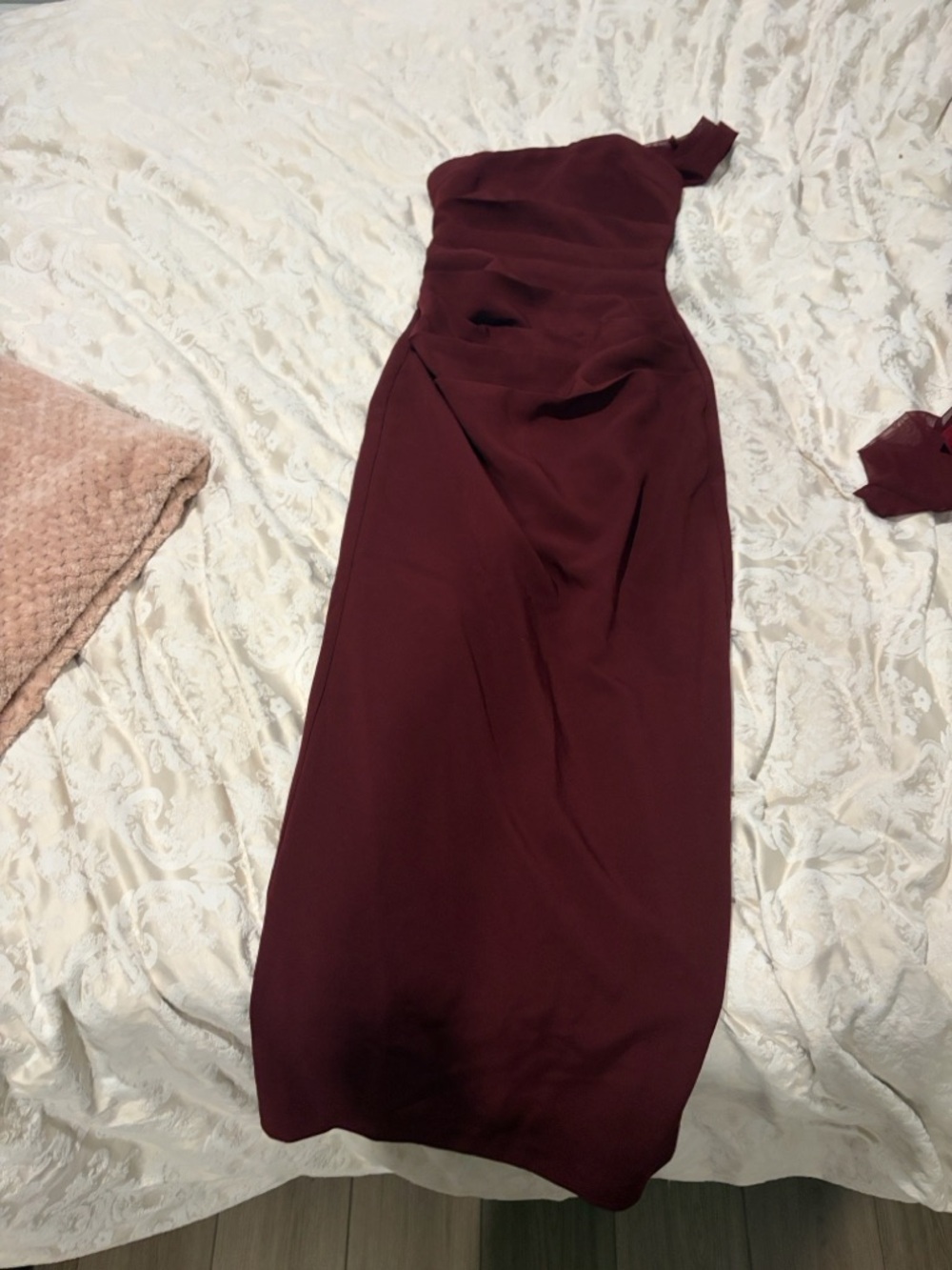 babyboo One-Shoulder cherry lacquer Evening Gown yulia maxi dress - Picture 10 of 10